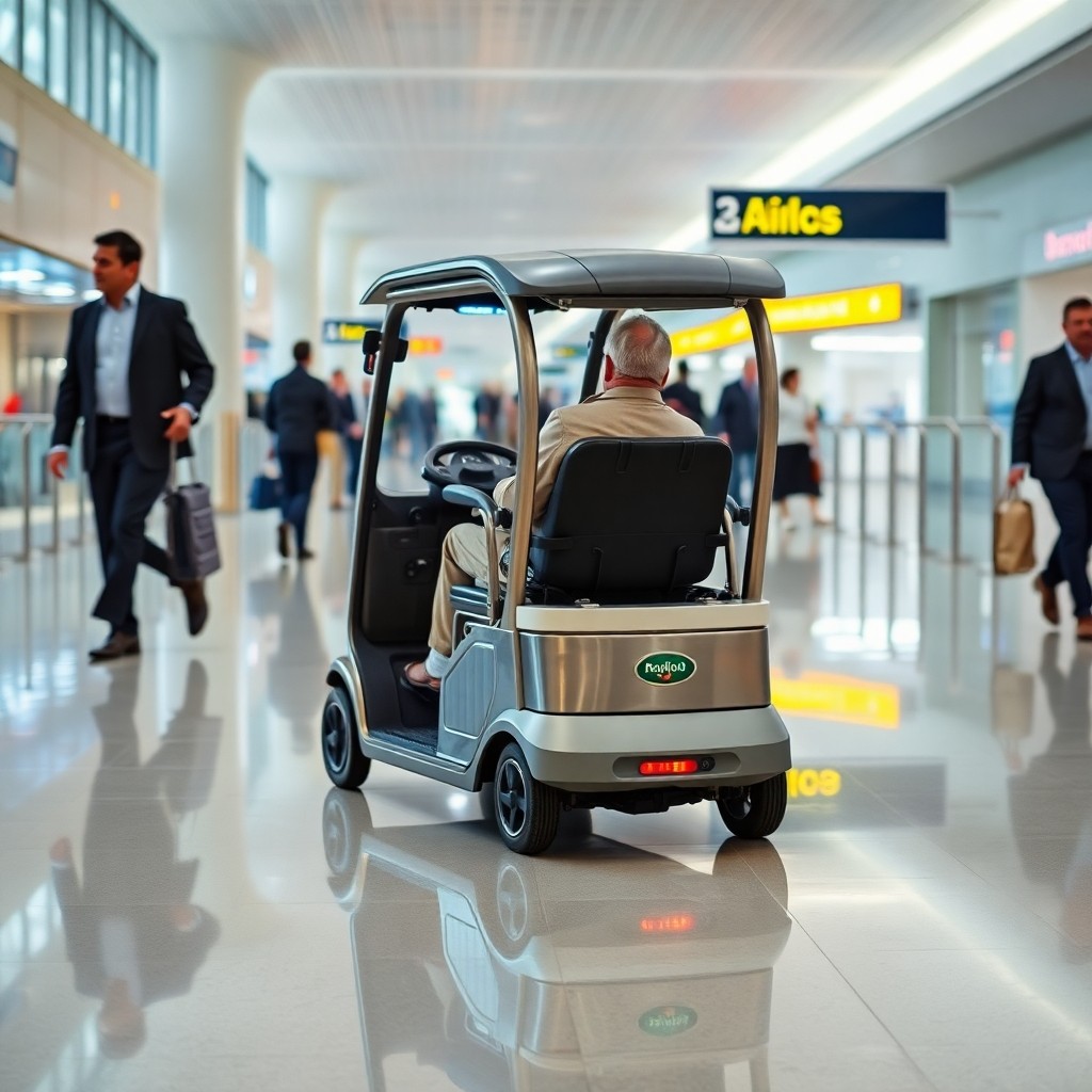 Utilisation de chariots électriques pour faciliter les services d'assistance aux personnes à mobilité réduite à l'aéroport CMN.