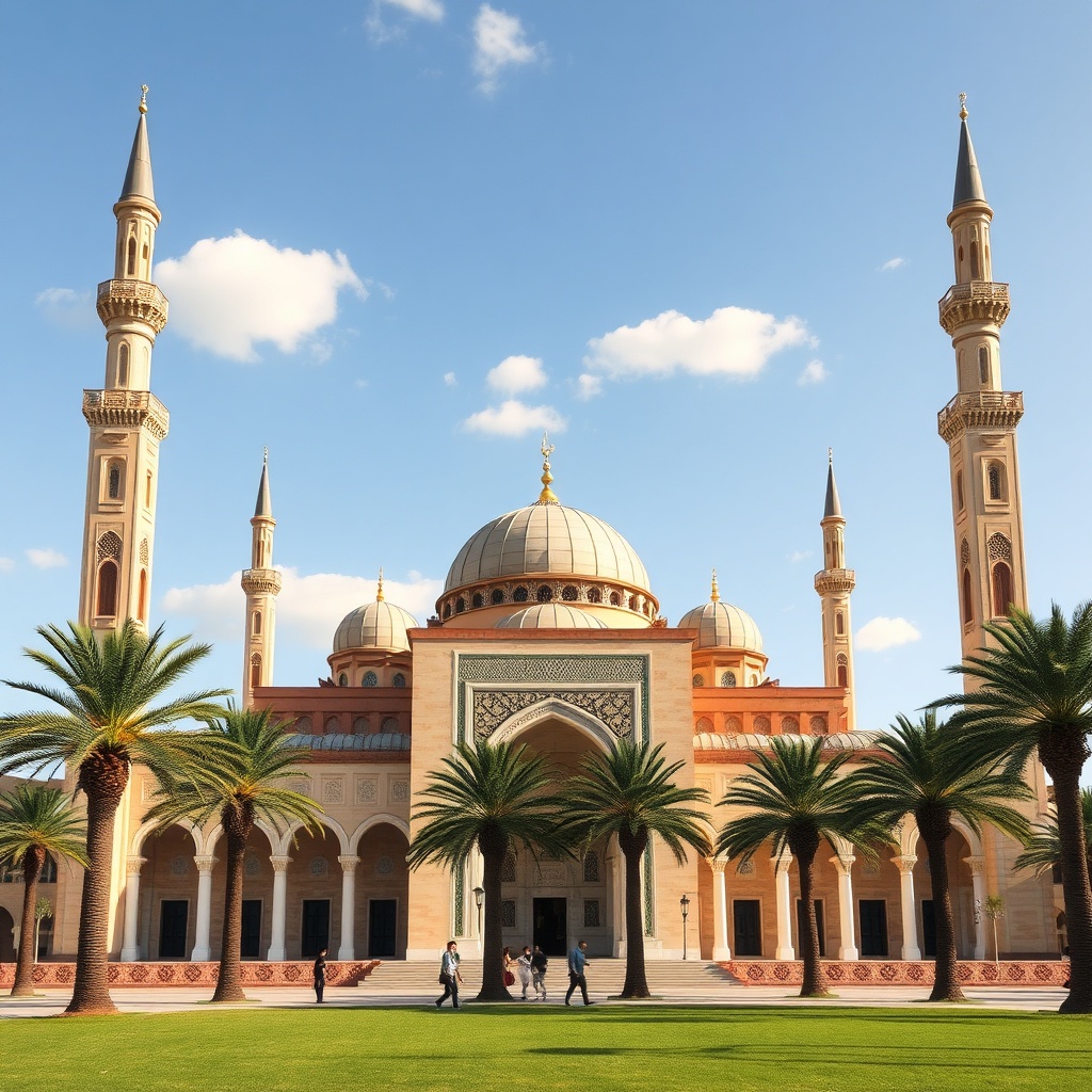 Hassan II Mosque in Casablanca Morocco during spring season