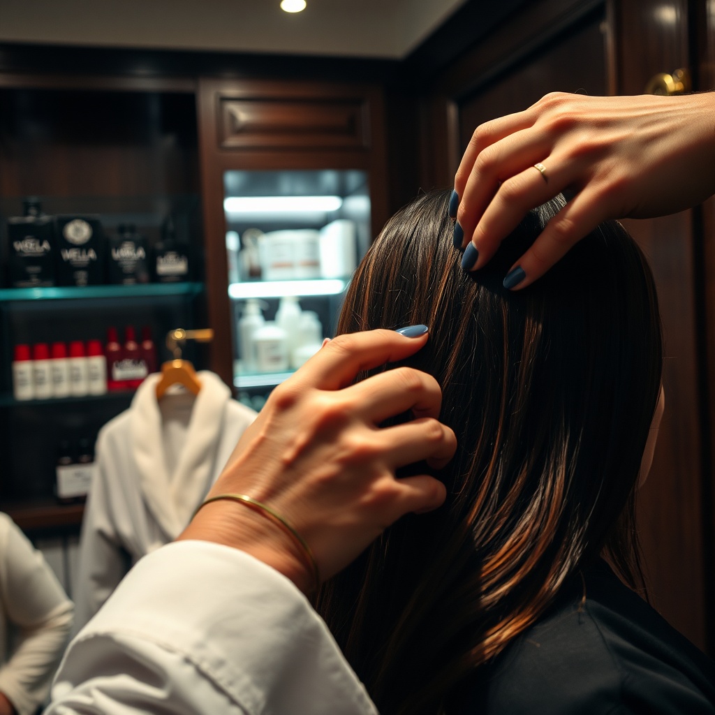 Professional hair coloring service at a top salon VIP Casablanca, showcasing premium color treatments and luxury salon ambiance for an elite clientele.