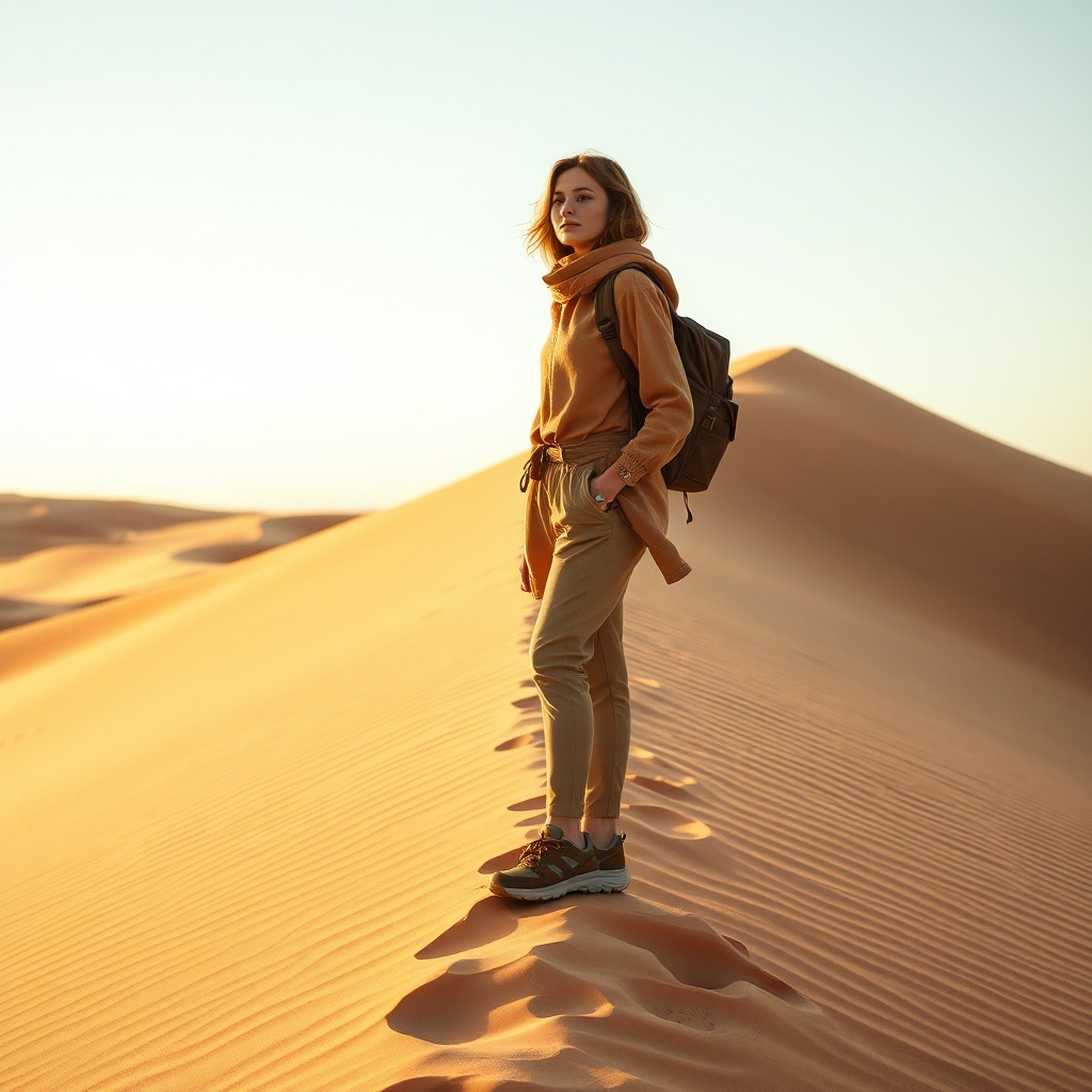 Tenue de voyage technique et respirante en fibres naturelles, idéale pour le climat désertique et le mode marocaine voyage durable.