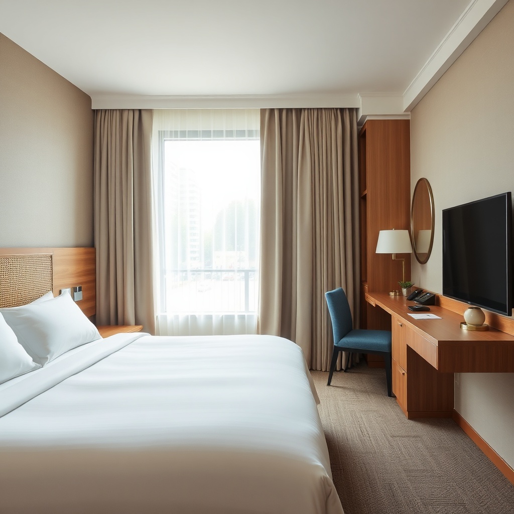 Chambre fonctionnelle et reposante dans un hôtel près aéroport Casablanca conçue pour les escales courtes et les vols matinaux.