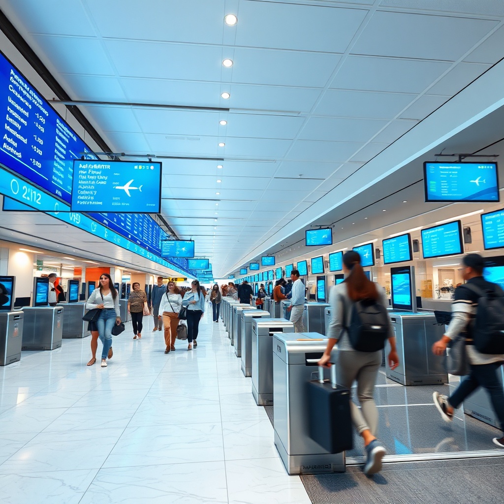 Changements aéroport Mohammed V : déploiement de contrôles biométriques et de procédures numériques pour fluidifier le passage des passagers et sécuriser les opérations aéroportuaires.