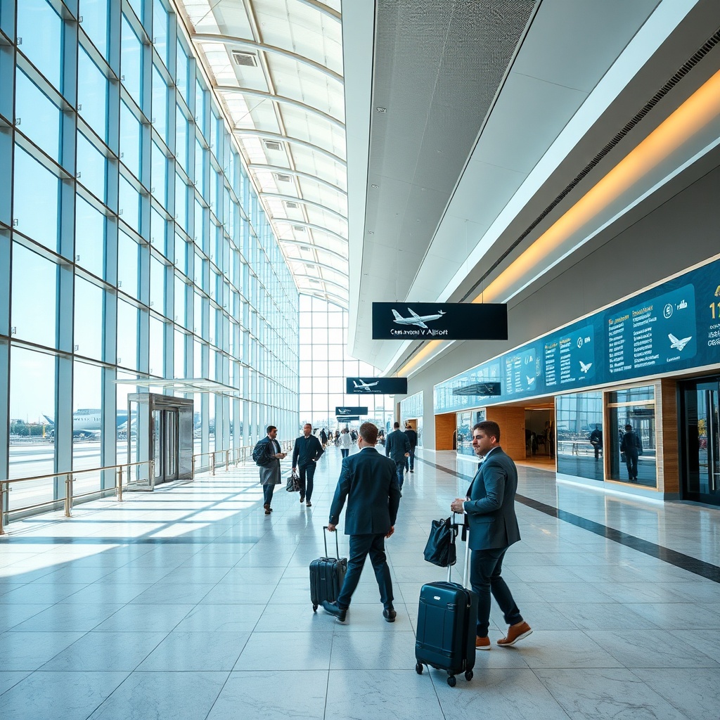 Terminal moderne du hub Casablanca Mohammed V présentant l’avantage aéroport marrakech vs casablanca pour les voyages d’affaires et les correspondances internationales grâce à son infrastructure connectée